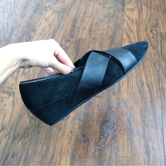 Paul Green • Daniella black suede wedges pumps heels pointed toe elastic strap - Picture 6 of 11